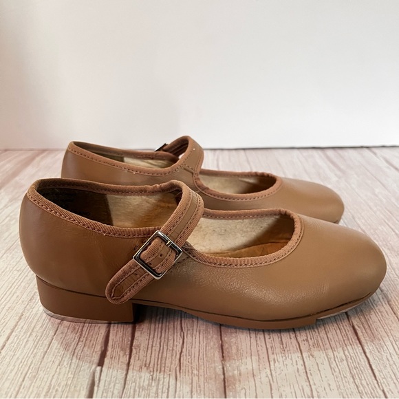 Capezio 3800 Leather Mary Jane Caramel Tap Shoes Women's Sz 4, Child Sz 2 - 2.5 - Picture 7 of 14